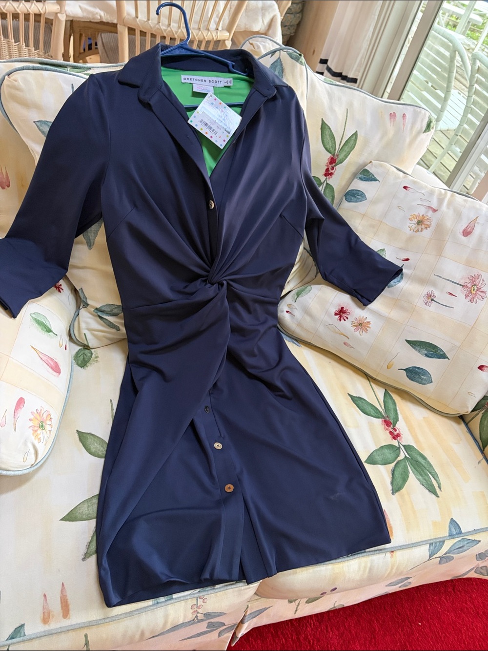 Gretchen Scott Designs Navy Twist-Front Mini Dress